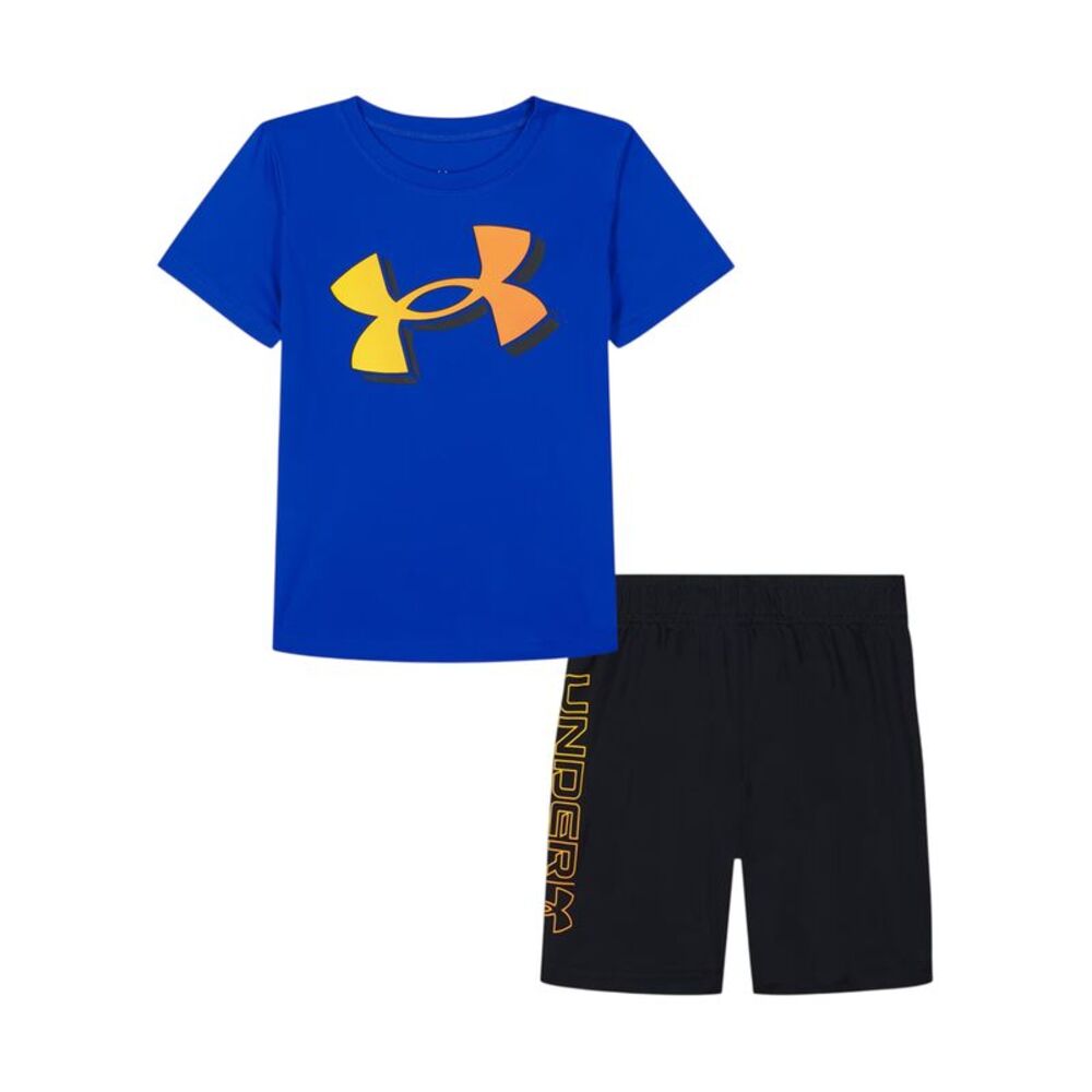 Under Armour Boys Tech Large Logo T-Shirt & Shorts Set / Team Royal Blue